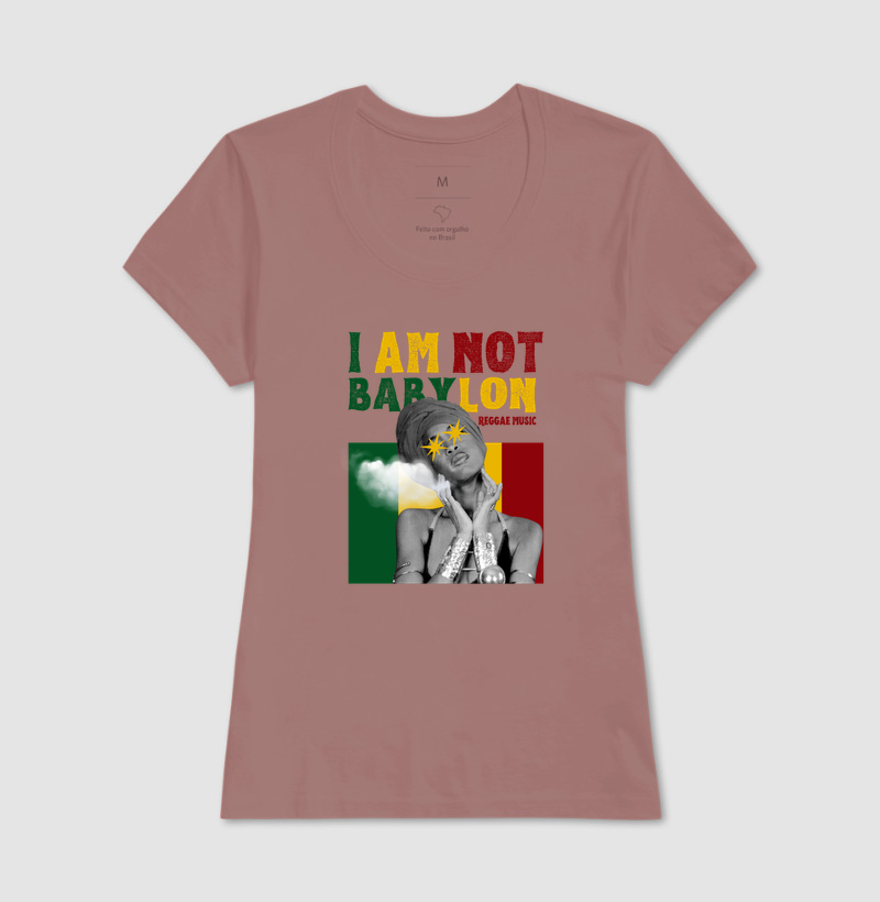 Camiseta I Am Not Babylon!  Coleção Reggae. Masculina e feminina. Algodão Premium. - Imagem 13