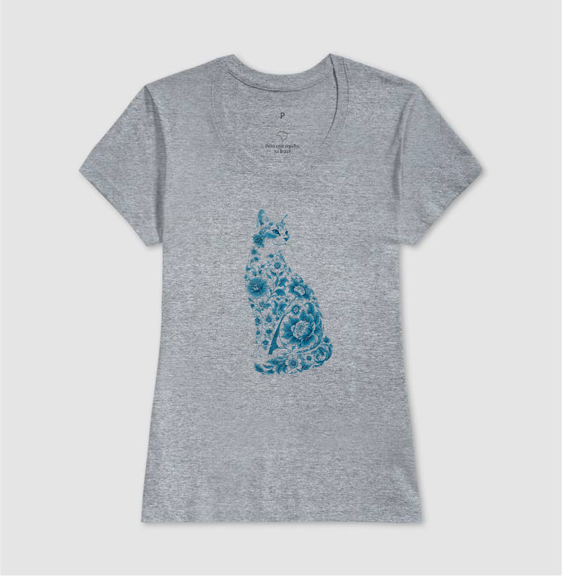 Gato Floral Azul - Imagem 9