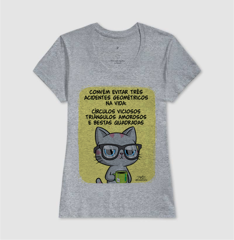 Camiseta Gato Sincero Geometria - Imagem 9