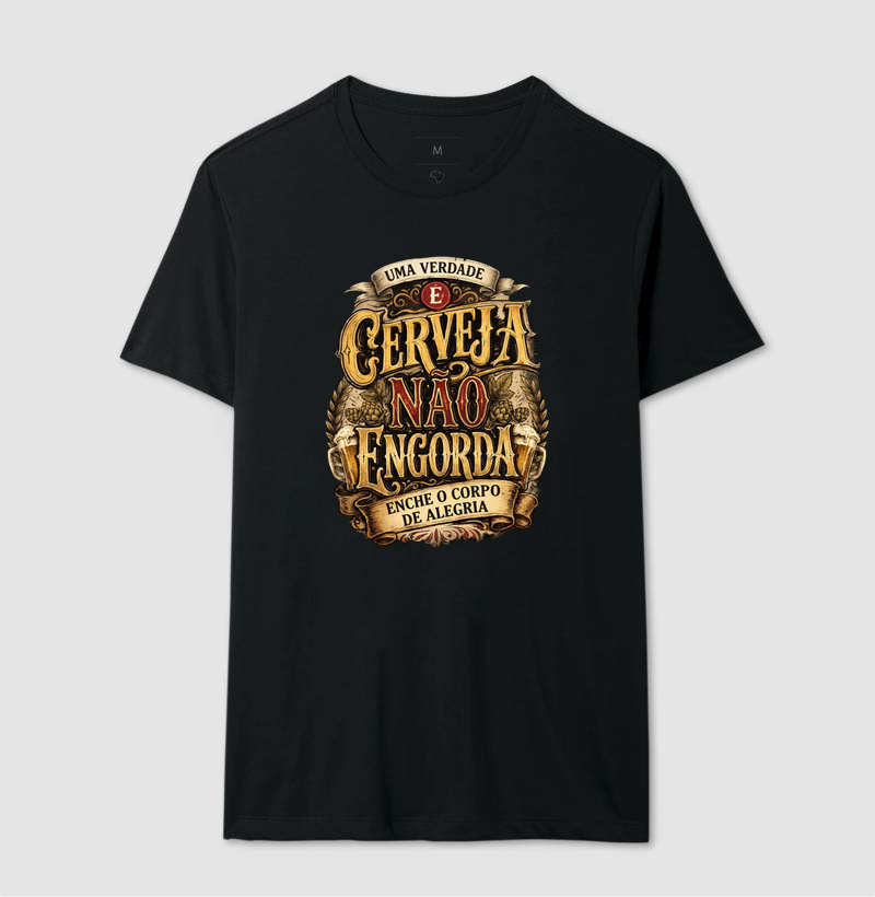 Cerveja Não Engorda | Camiseta Lúpulo e Alegria Vintage - Imagem 2