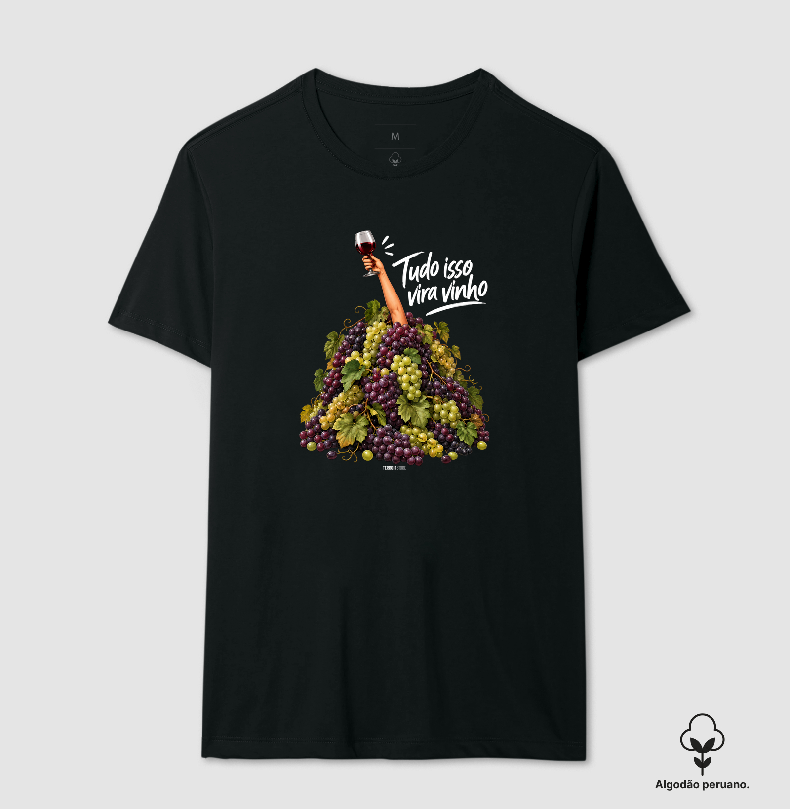 Camiseta “Tudo Isso Vira Vinho” – Humor & Lifestyle - Imagem 2