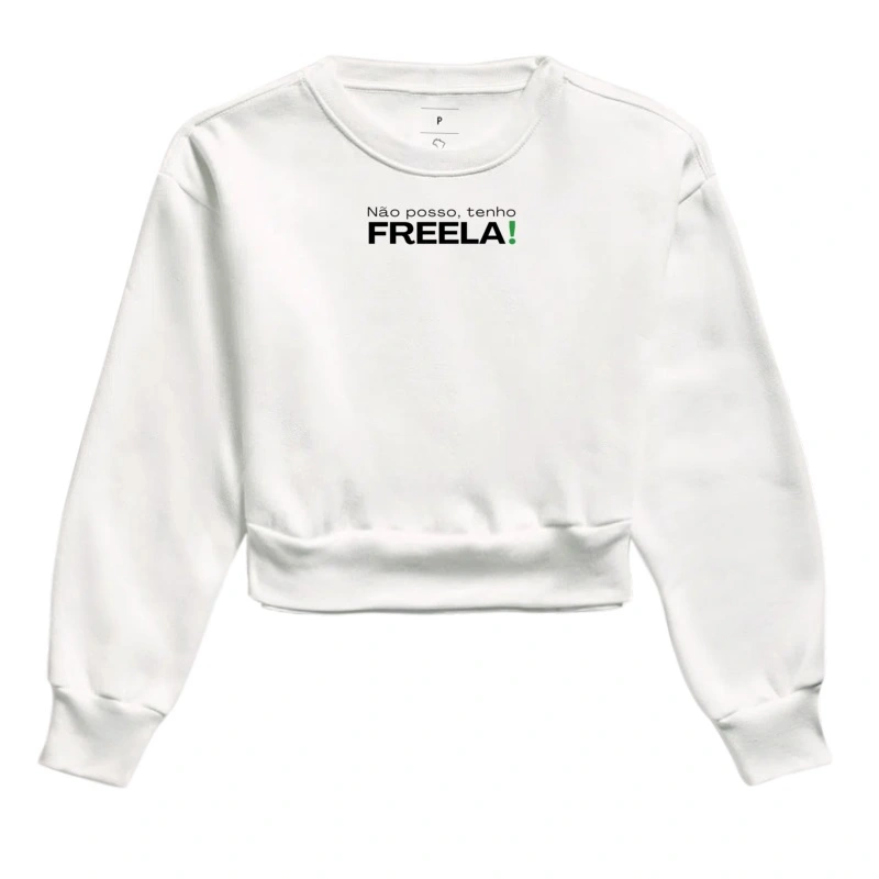 Moletom cropped feminino, não posso tenho freela - Imagem 3