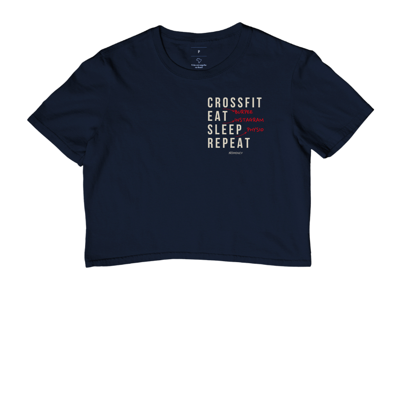 Cropped Crossfit (Burpee). Eat. Sleep. Repeat. - Imagem 4