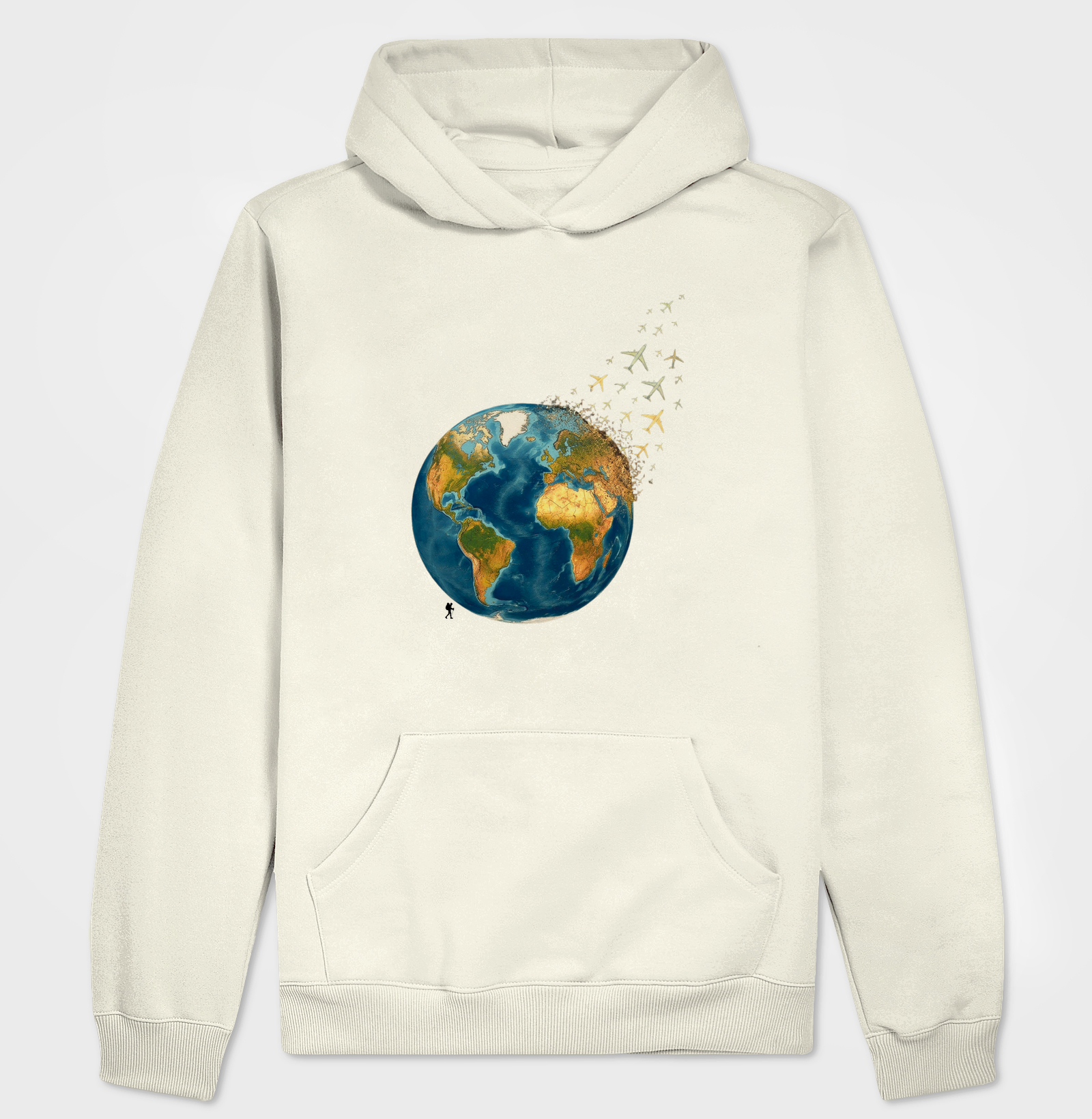 Camiseta Globo Terrestre Avioes Dispersos | Arte 3D Viagem Mundo | Colecao Viciados em Viagem - Imagem 3