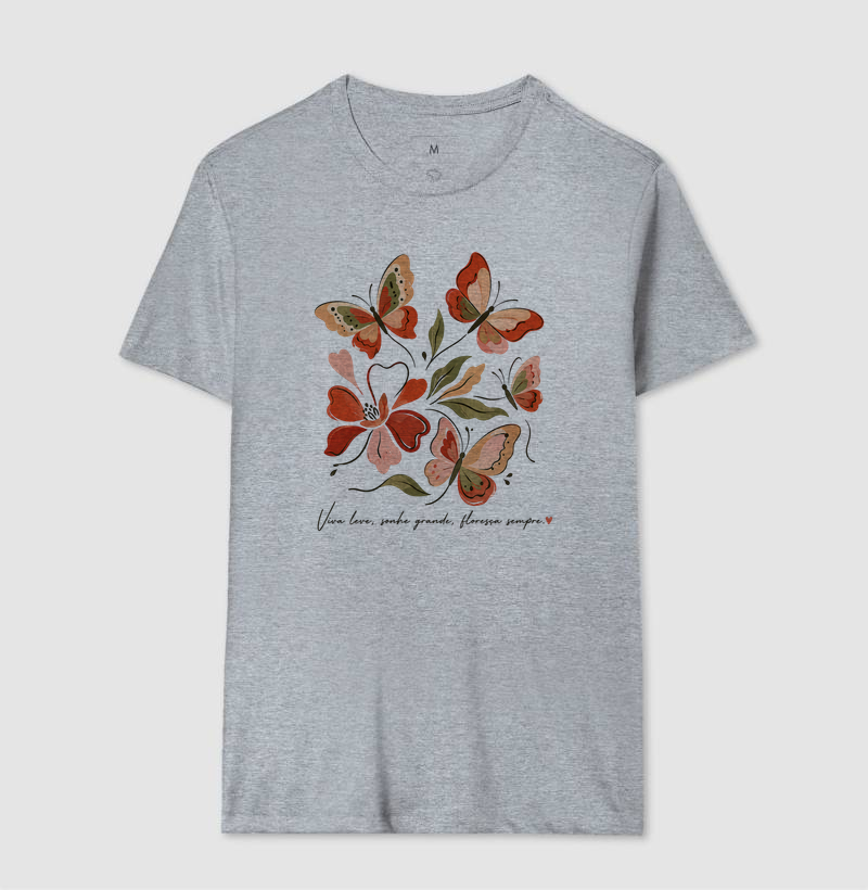 Camiseta Viva leve, Sonhe grande, Floresça sempre. - Imagem 8