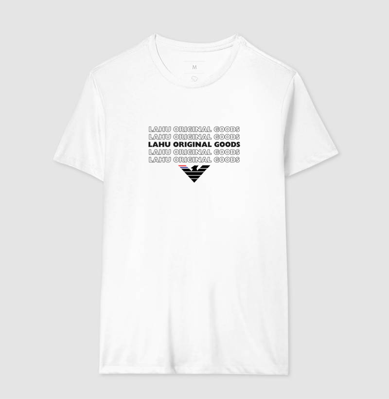 🦅 LAHU ORIGINAL GOODS | A Essência da Identidade Absoluta A estampa LAHU ORIGINAL GOODS é a expressão máxima da autenticidade, da força e do orgulho de pertencer. Com um design marcante e moderno, a repetição do nome da marca cria uma composição poderosa que simboliza consistência, confiança e a construção de um legado que atravessa gerações. - Imagem 2