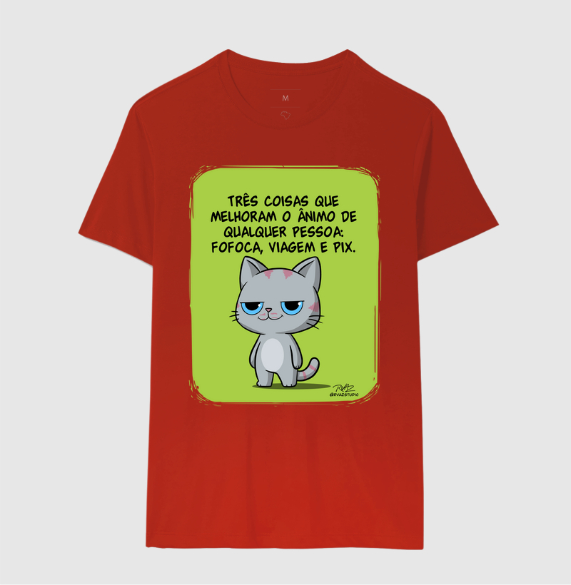Camiseta Gato Sincero Fofoca Viagem e Pix - Imagem 10