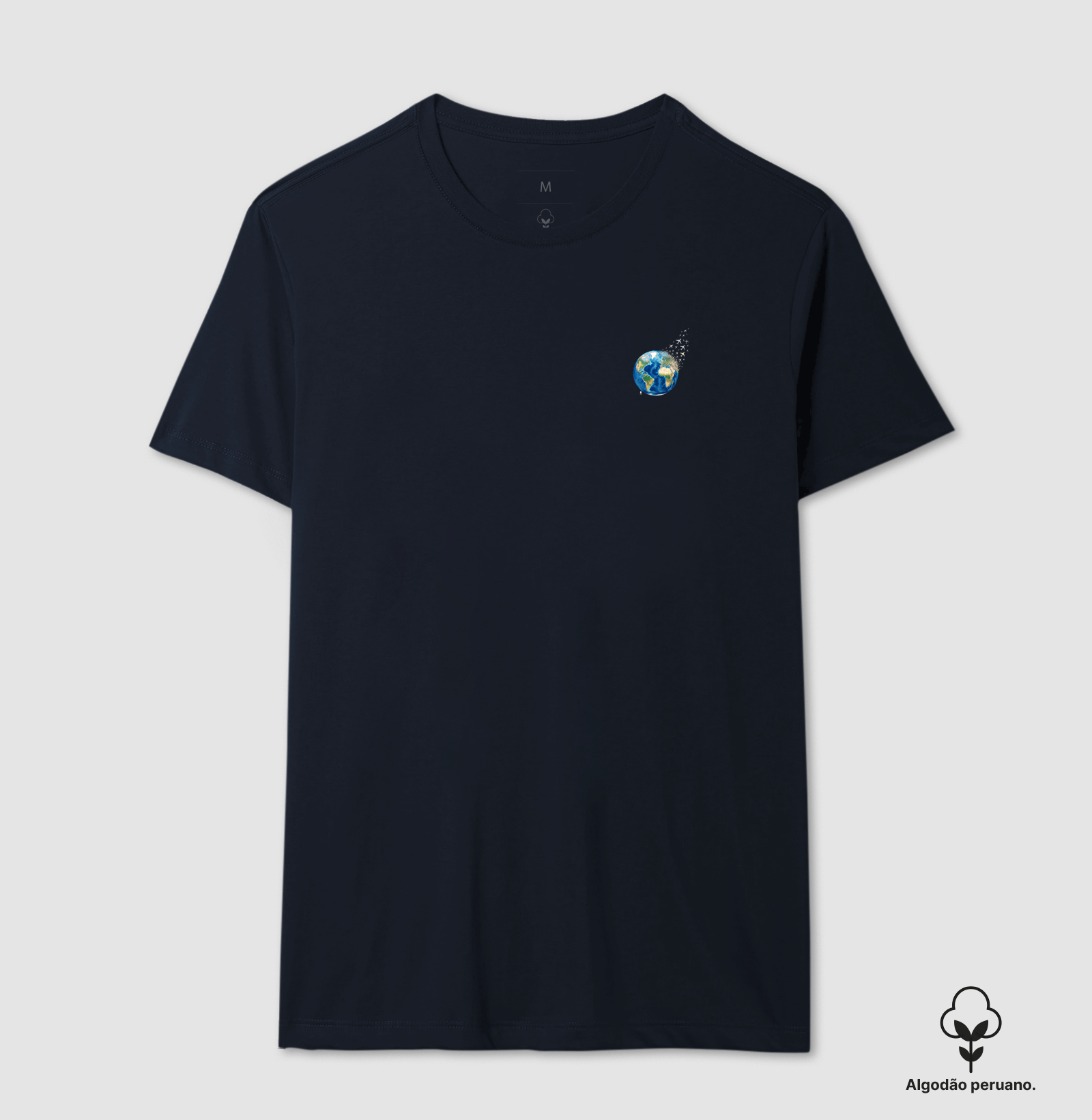 Camiseta Globo Terrestre Avioes Dispersos Bolso | Arte 3D Viagem Mundo Pocket | Colecao Viciados em Viagem - Imagem 8