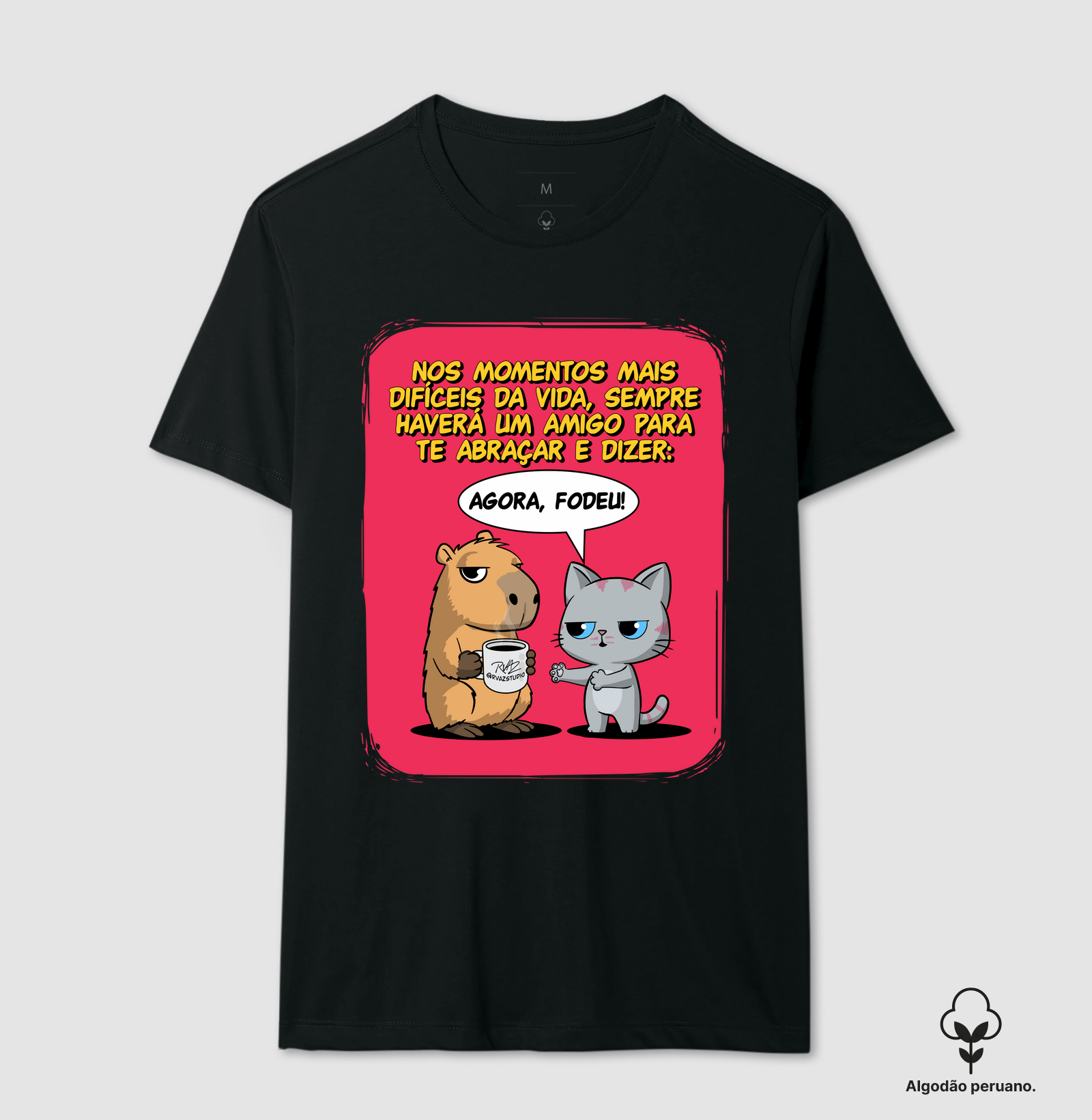 Camiseta Capivara e Gato Amigos - Imagem 3