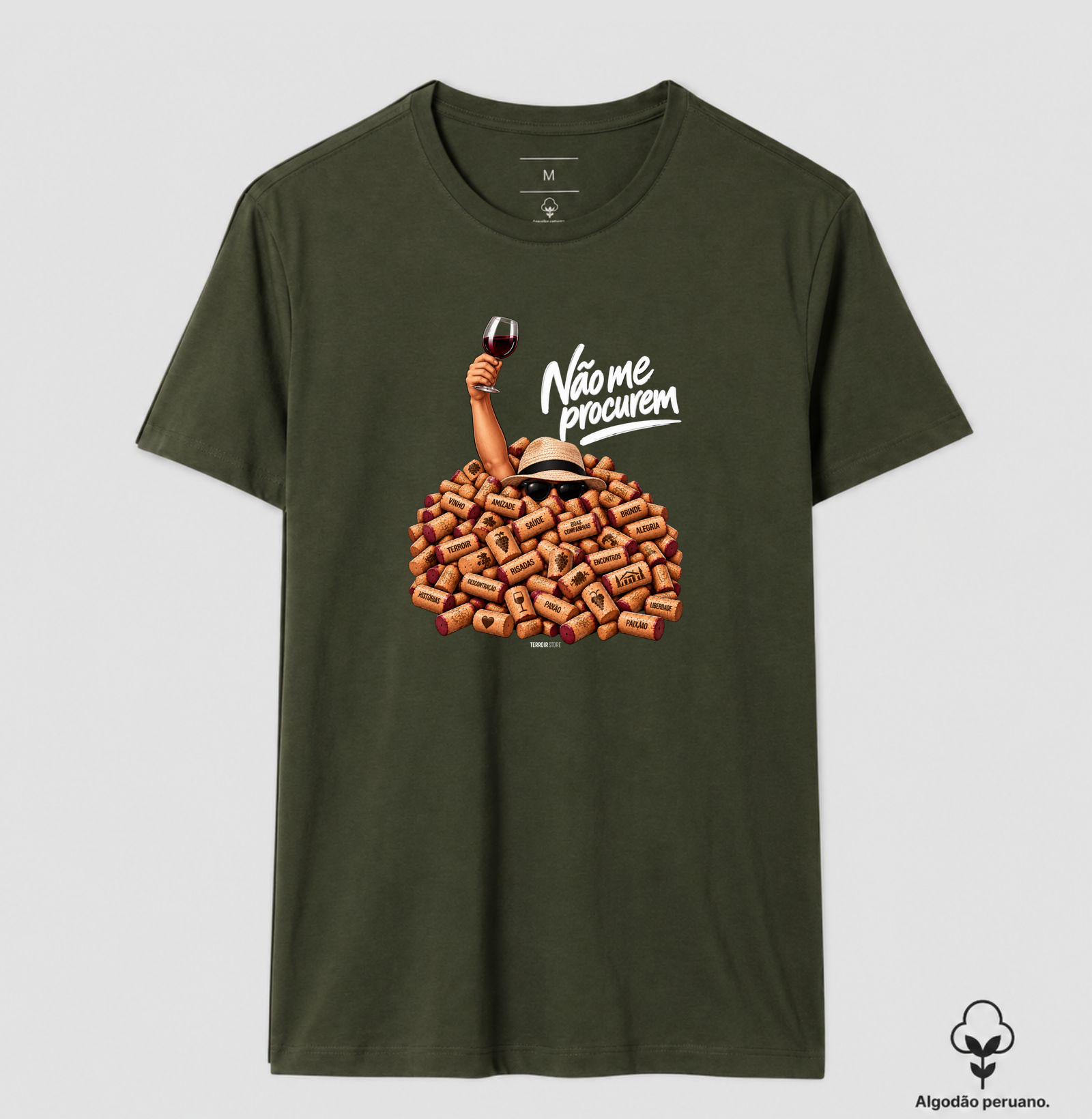 Camiseta “Não Me Procurem” – Wine Lifestyle - Versão Chapéu - Imagem 3