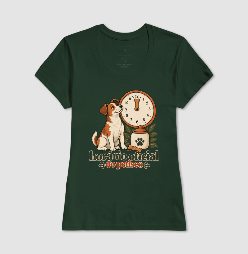 Camiseta Cachorro Petisco "horário oficial do petisco" | Pelo & Pano - Imagem 13