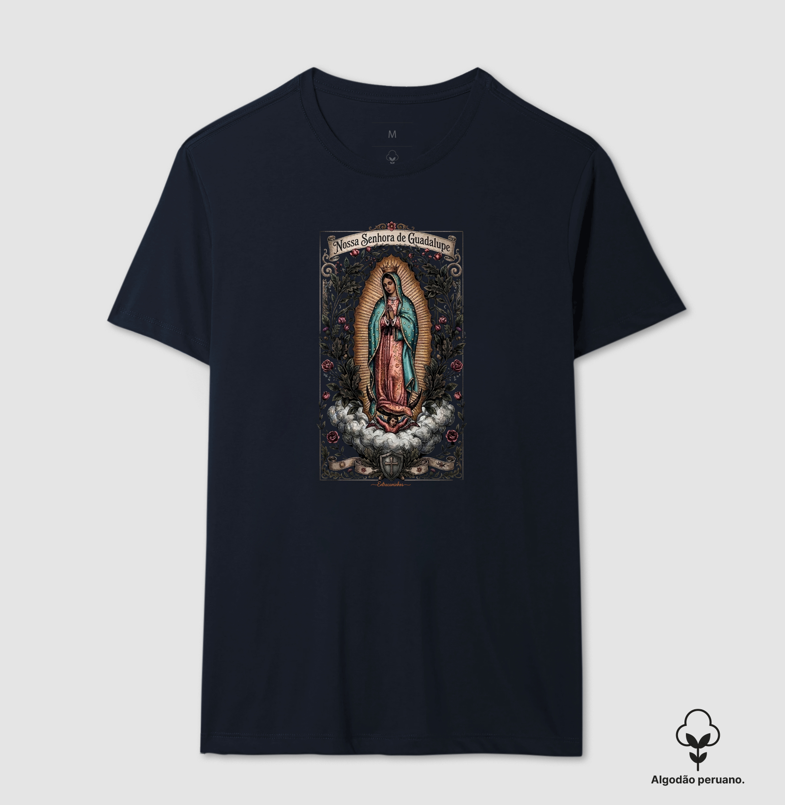 Camiseta Nossa Senhora de Guadalupe (Arte Sacra Vintage Ilustrada) - Imagem 3