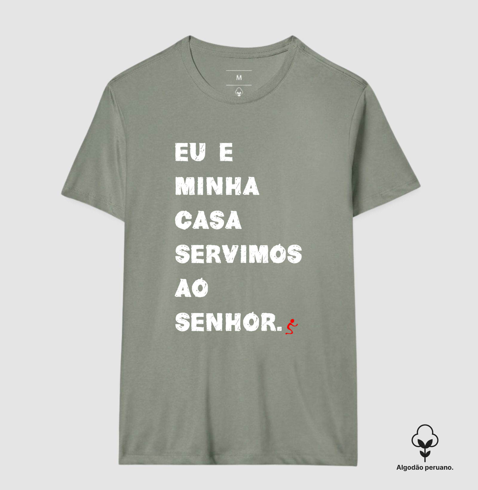 Camiseta Algodão Peruano Cristã Eu e Minha Casa - Imagem 8