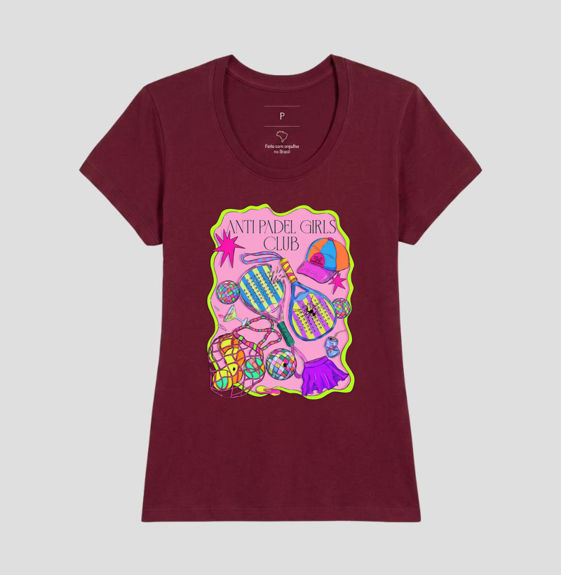 Camiseta Feminina Anti Padel Girls Club Rosa - Imagem 9