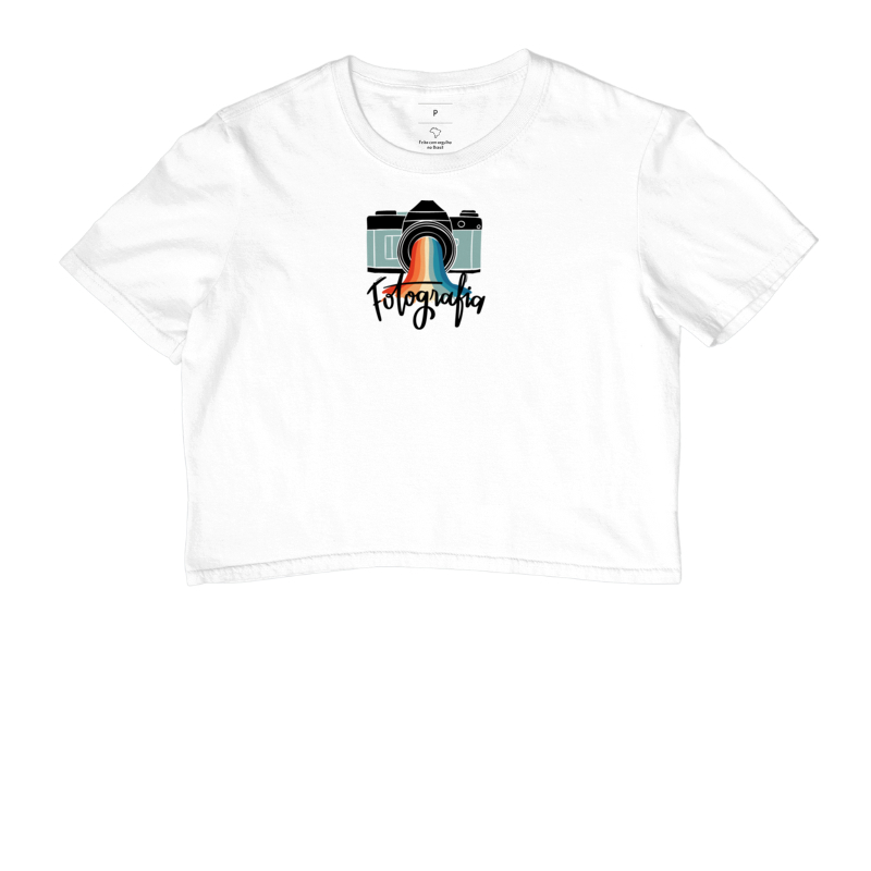 Camiseta feminina cropped fotografia arco íris  - Imagem 3