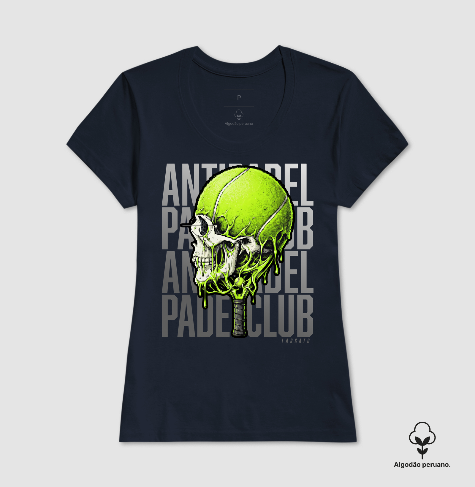 Camiseta Anti-Padel Caveira Prata - Imagem 2
