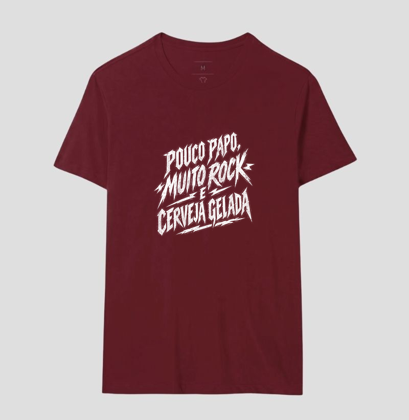 Camiseta Rock “Pouco Papo, Muito Rock e Cerveja Gelada” - Imagem 18