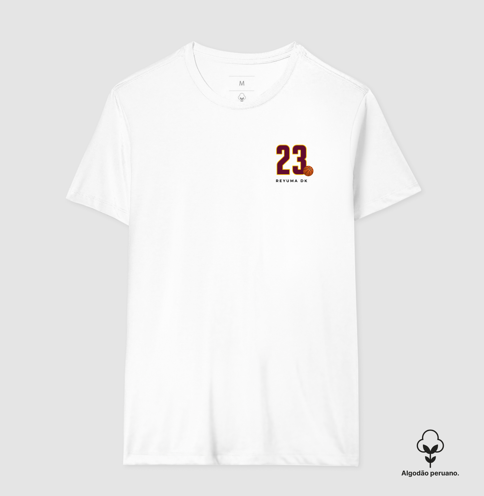 Camiseta Masculina de Algodão Peruano Basquete "23 papai LB" - Imagem 2
