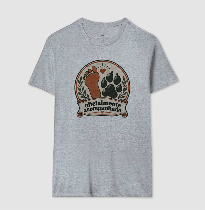 Camiseta Cachorro Minimalista "oficialmente acompanhado" | Pelo & Pano - Imagem 8