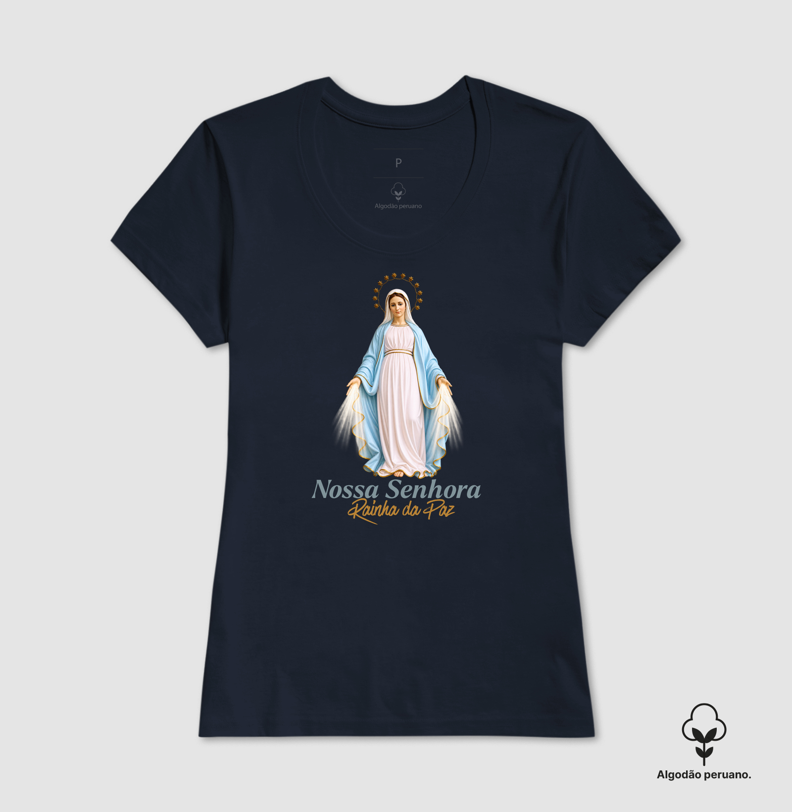 Camiseta Católica Nossa Senhora Rainha da Paz - Imagem 9