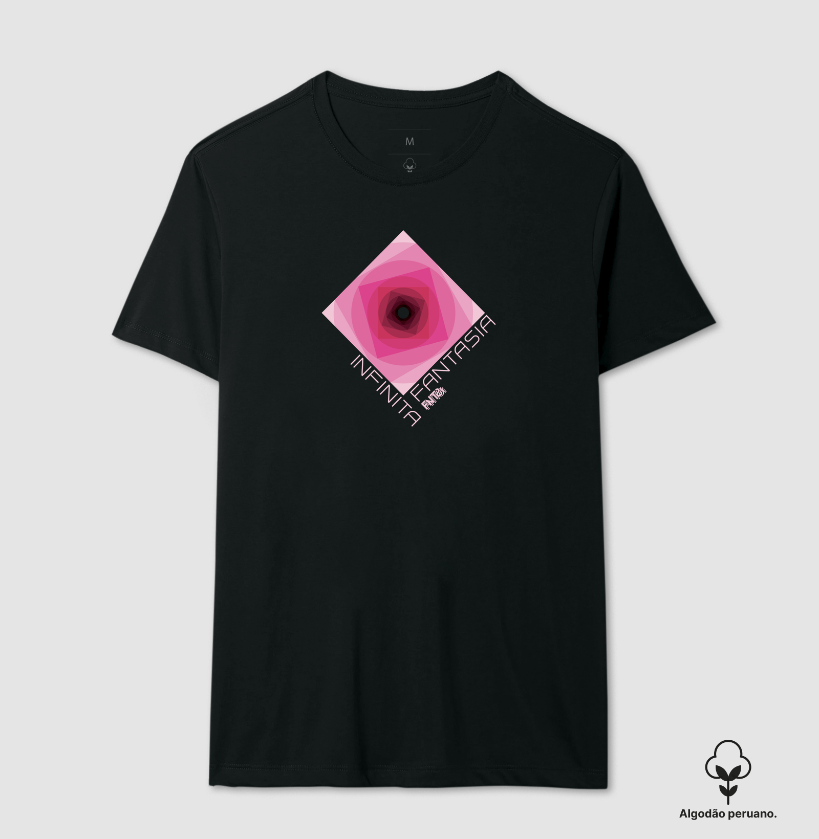 T-SHIRT "INFINITA FANTASIA" / MAGENTA ESTAMPA MÉDIA (ALGODÃO PERUANO)