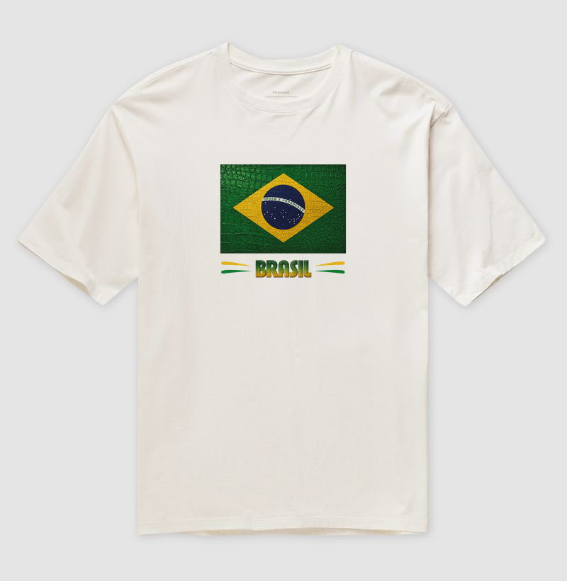 Camiseta Oversized Bandeira do BR estilizada - Imagem 4