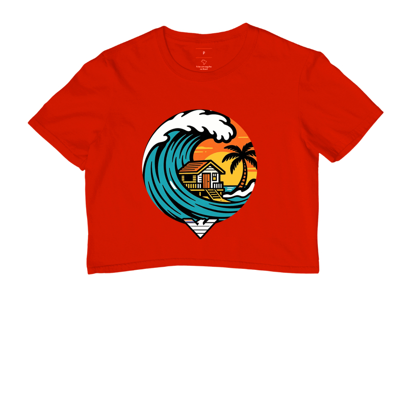 Paraíso no mar - estampa exclusiva.  Sente a brisa, ouça o som das ondas e leve a vibe do paraíso pra onde você for! Mais que uma camiseta - é levar o paraíso com você todo dia. - Imagem 7