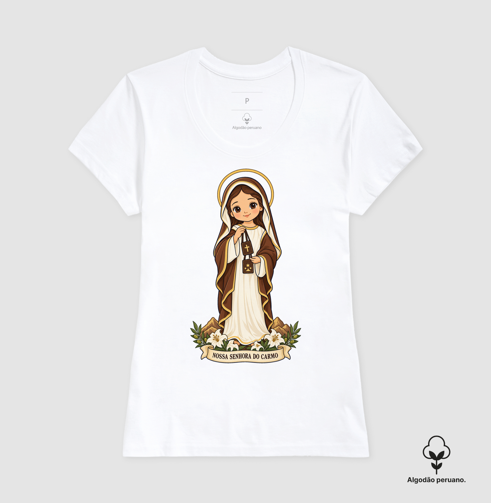 Nossa Senhora do Carmo estilo chibi - Imagem 2