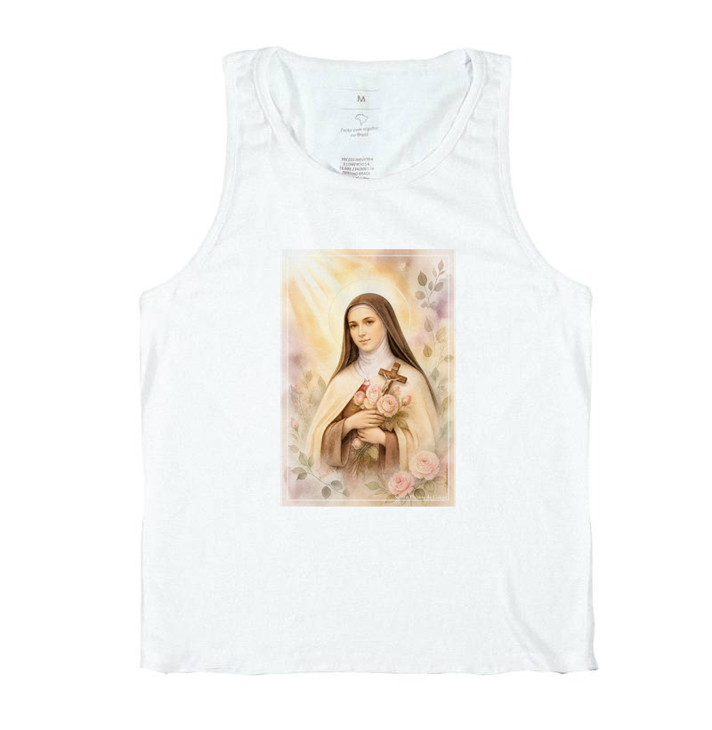Santa Teresinha do Menino Jesus - Arte em Aquarela com Rosas - Imagem 2