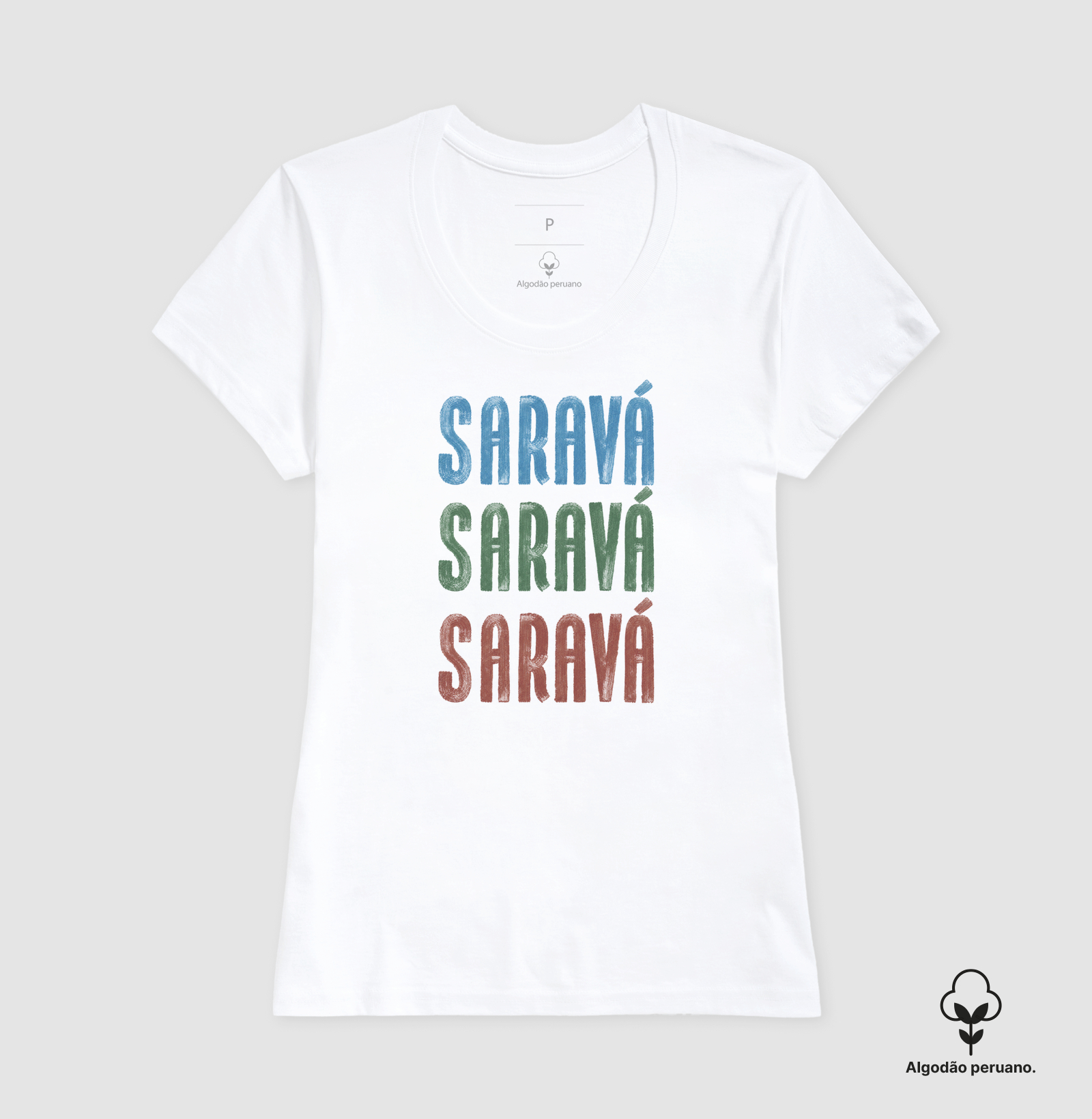 Camiseta Branca Unissex Saravá Brasilidades 100% Algodão - Imagem 4