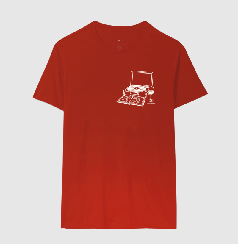 Camiseta Vinil, Livro e Vinho (estampa P) - Imagem 10