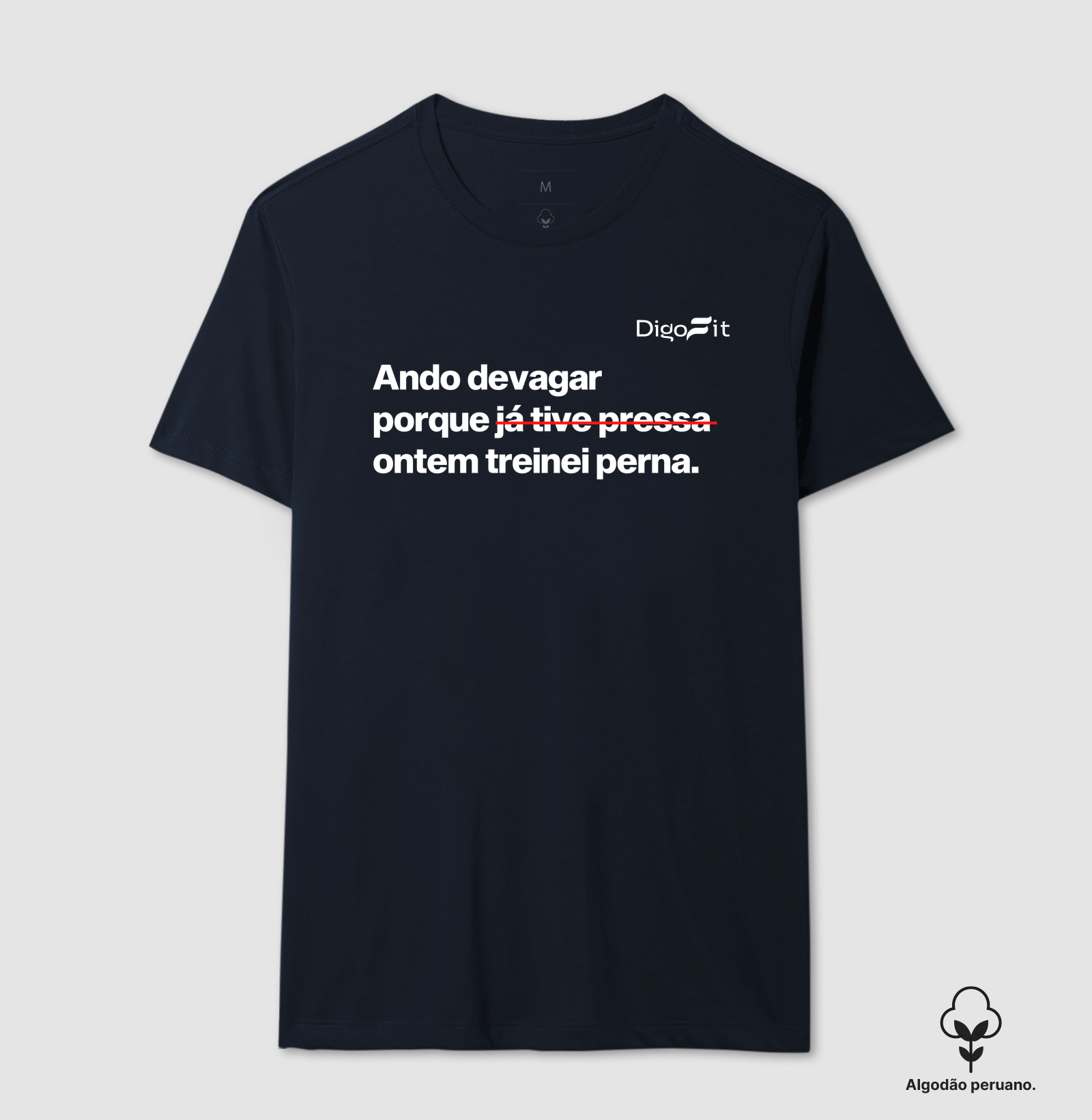 CAMISETA ALGODÃO PERUANO ACADEMIA ONTEM EU TREINEI PERNA - Imagem 7