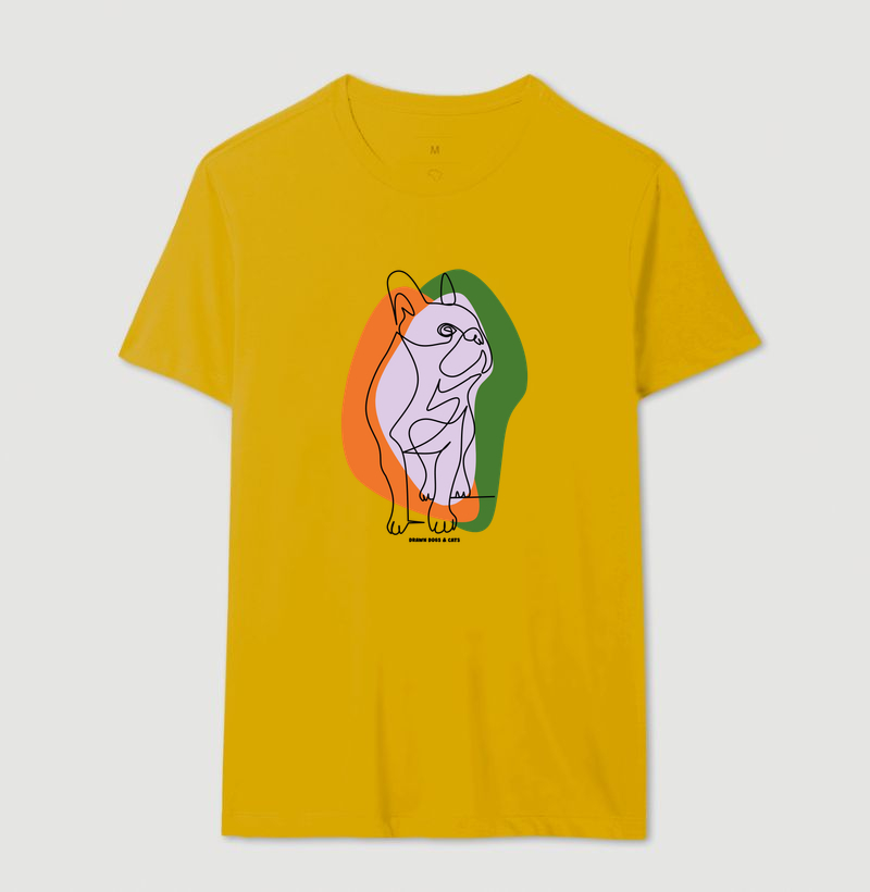 Bulldog de linhas com fundo laranja e verde - Imagem 13