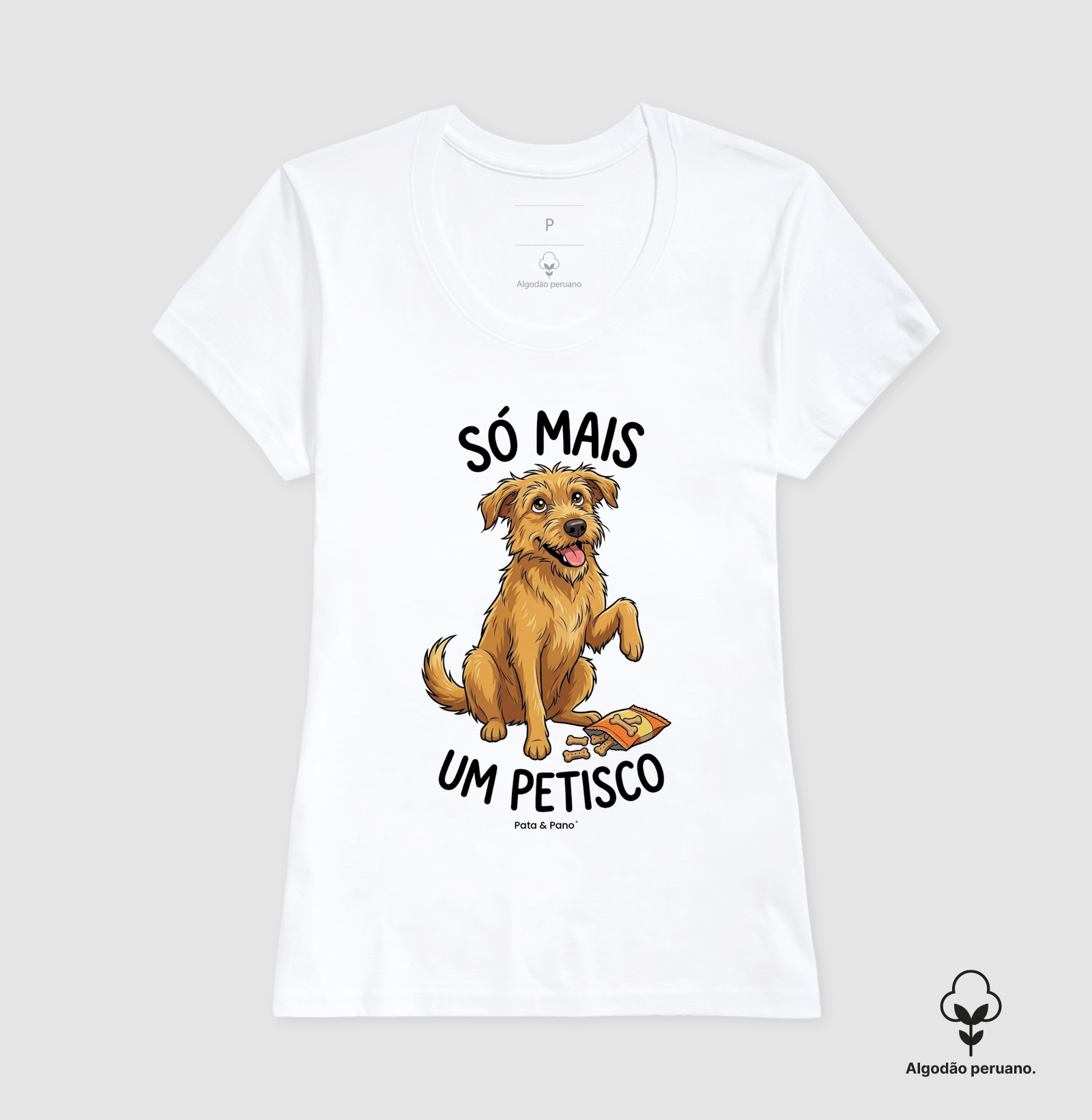 CAMISETA ALGODÃO PERUANO VIRA-LATA FIAPO DE MANGA PETISCO - Imagem 2