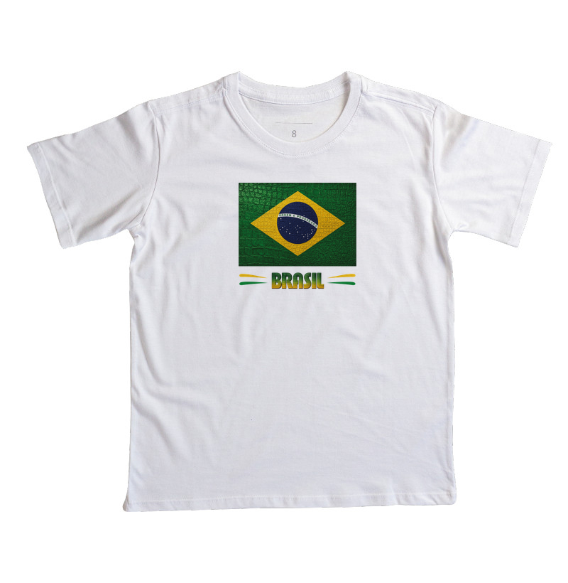 Camiseta Infantil Bandeira do BR estilizada Unissex - Imagem 4