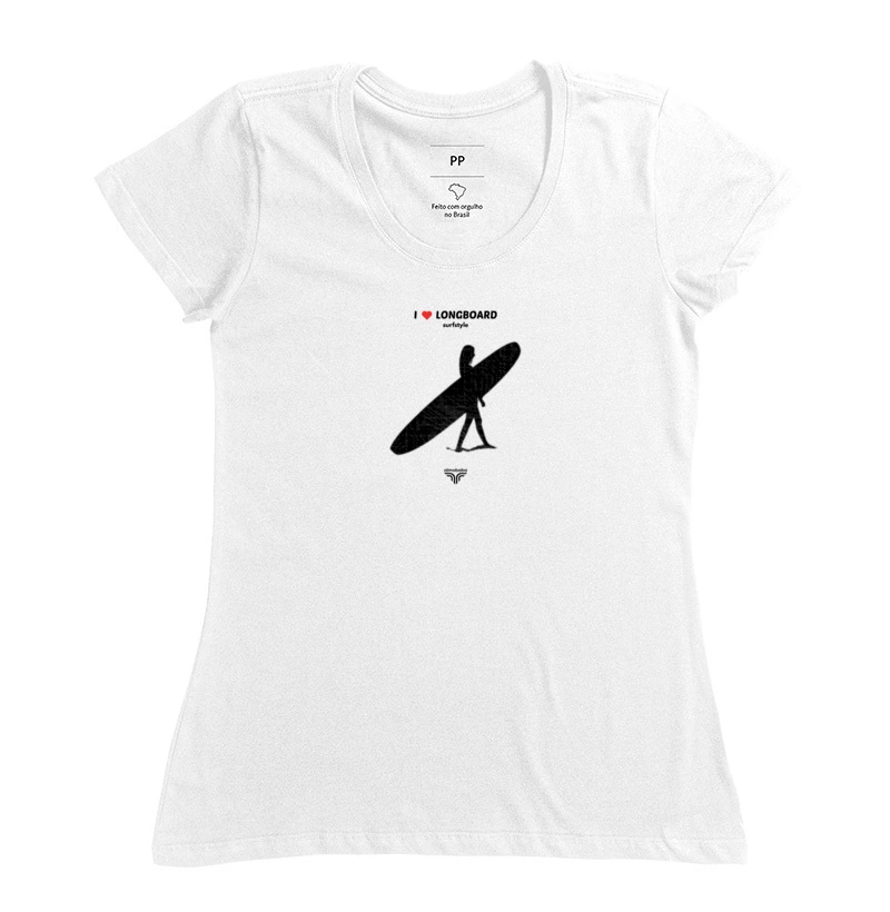 Camiseta I love longboard feminina várias cores
