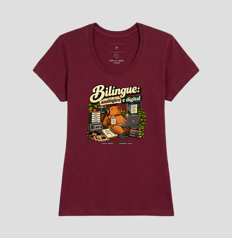 BILÍNGUE, ANALÓGICO E DIGITAL - Modo Capivara - Camiseta - Imagem 19