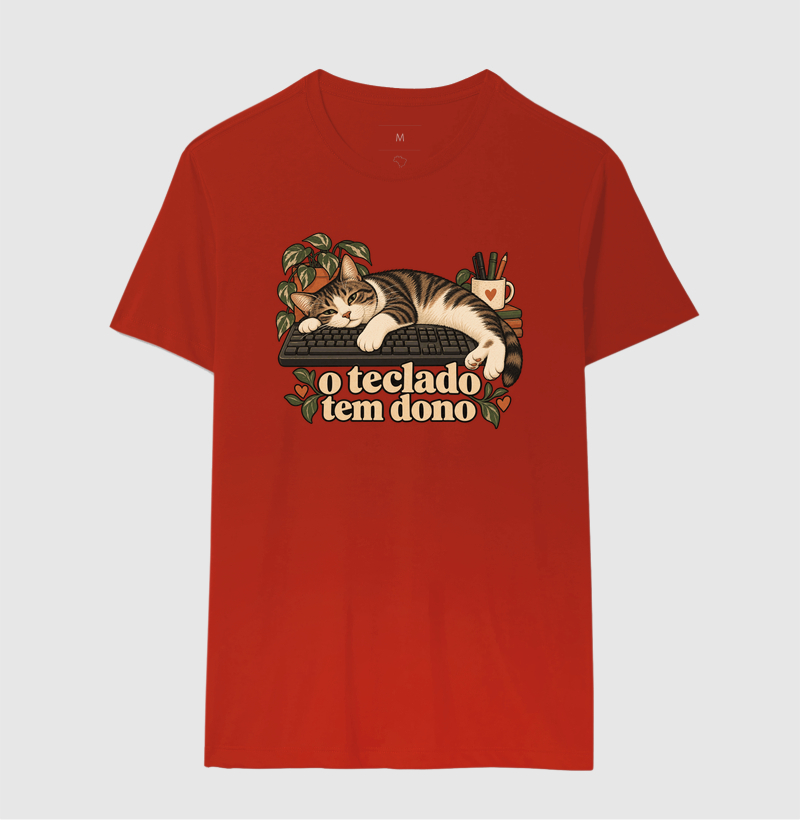 Camiseta Gato Home Office "o teclado tem dono" | Pelo & Pano - Imagem 10