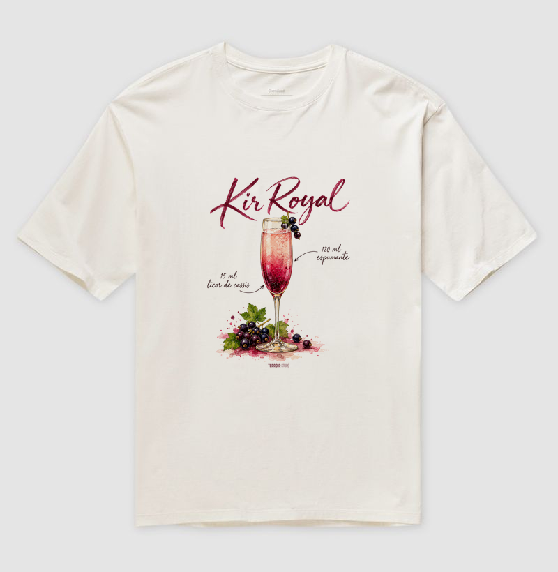 Camiseta Oversized Kir Royal – Drink com Espumante e Licor de Cassis - Imagem 4