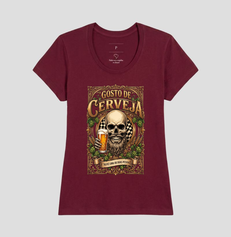 Gosto de Cerveja (e Talvez 2 Pessoas) | Camiseta Caveira Barbuda Tattoo - Imagem 11