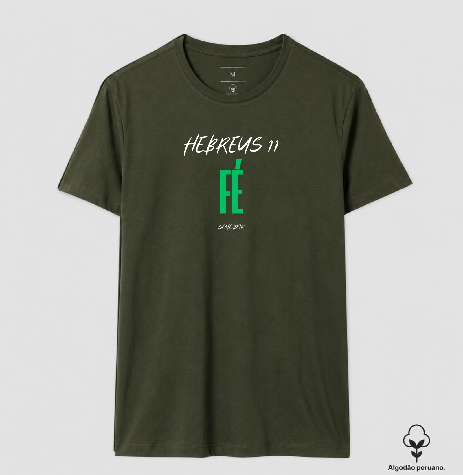 Camiseta Algodão Peruano Cristã Hebreus 11 Fé - Imagem 4