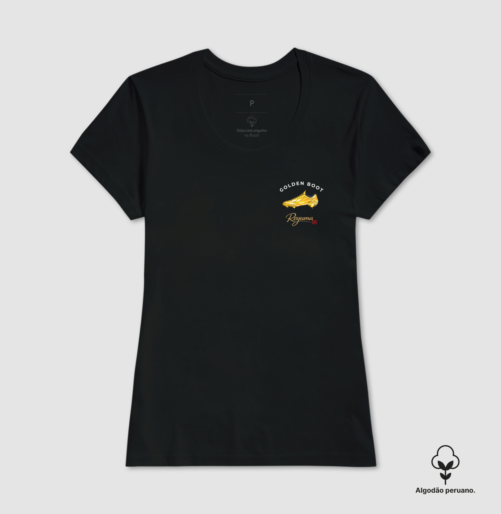 Camiseta Masculina, Feminina, Babylook e Unissex de Algodão Peruano Futebol "Golden Boot"  - Imagem 9