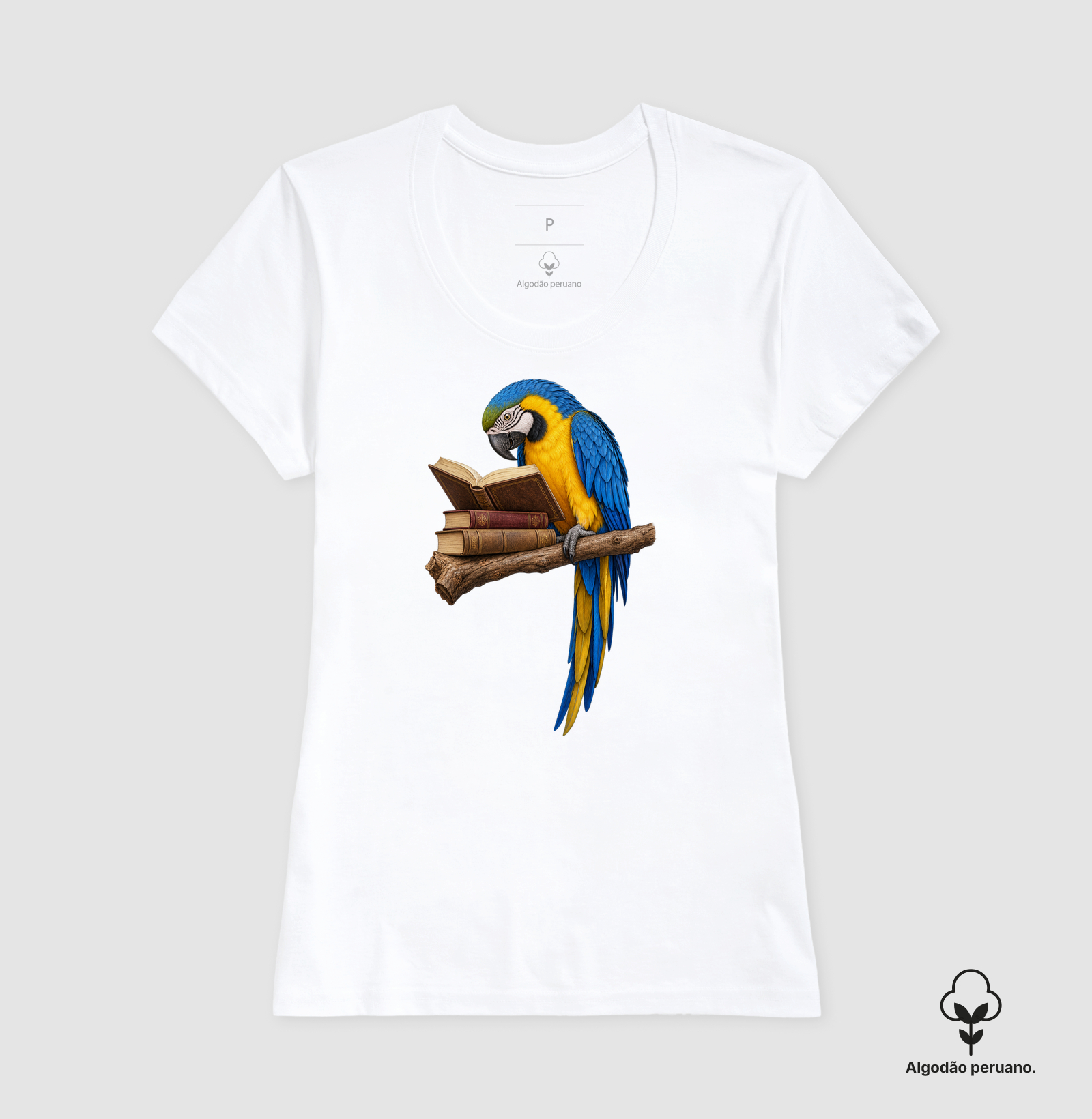 Arara-Canindé Leitora - Estampa Frontal - Imagem 3