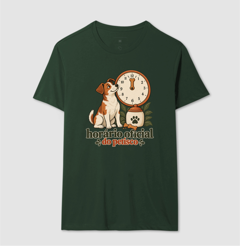 Camiseta Cachorro Petisco "horário oficial do petisco" | Pelo & Pano - Imagem 12
