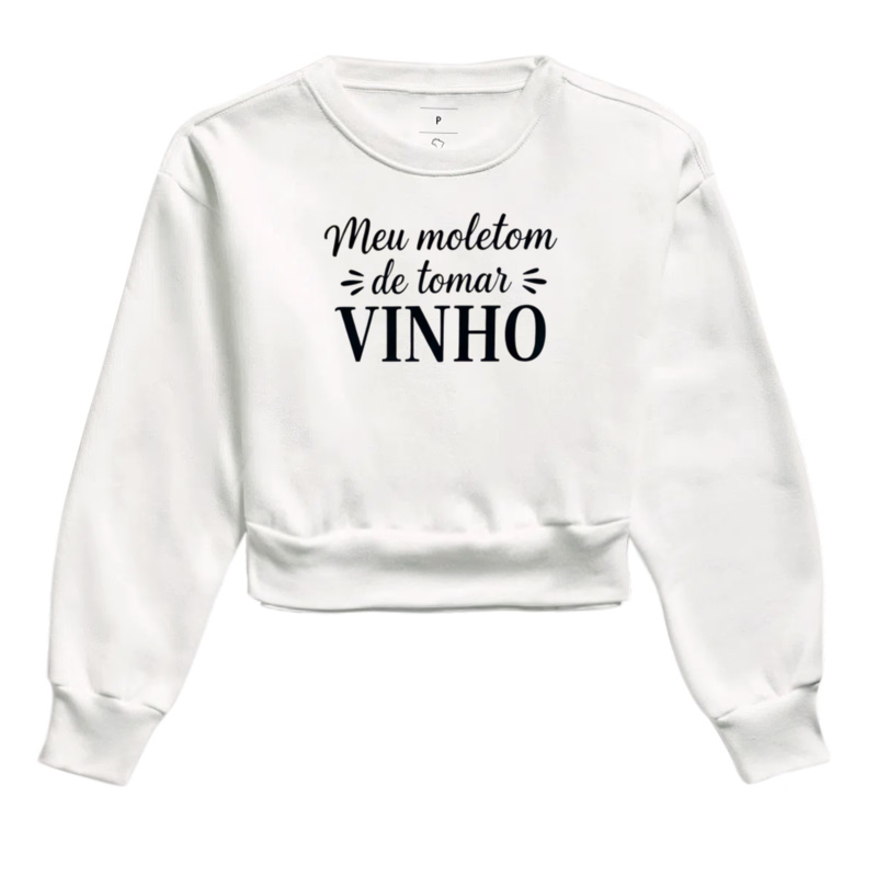 Moletom Cropped Meu moletom de tomar vinho - Imagem 3