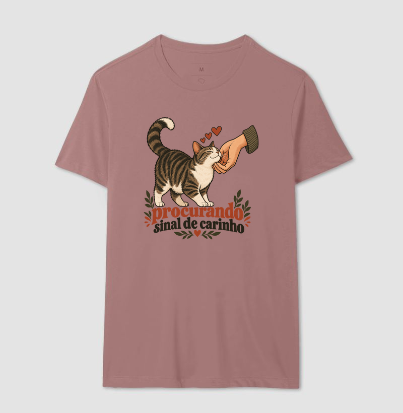 Camiseta Gato Carinho "procurando sinal de carinho" | Pelo & Pano - Imagem 16