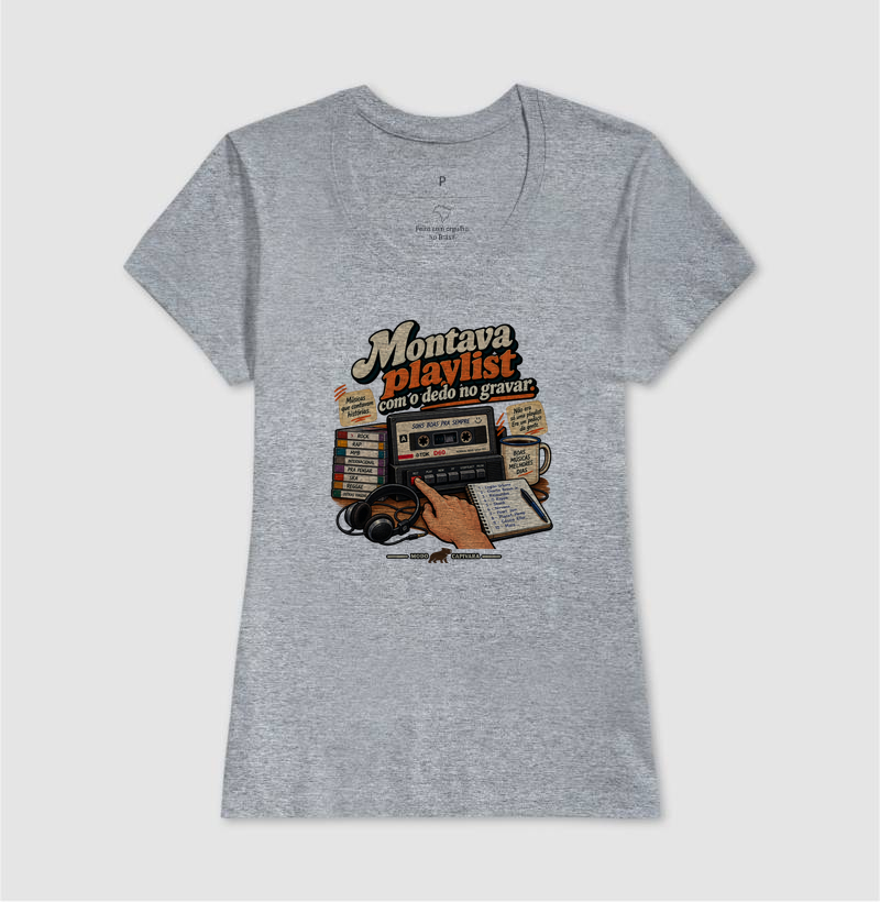 MONTAVA PLAYLIST COM O DEDO NO GRAVAR - Modo Capivara - Camiseta - Imagem 11
