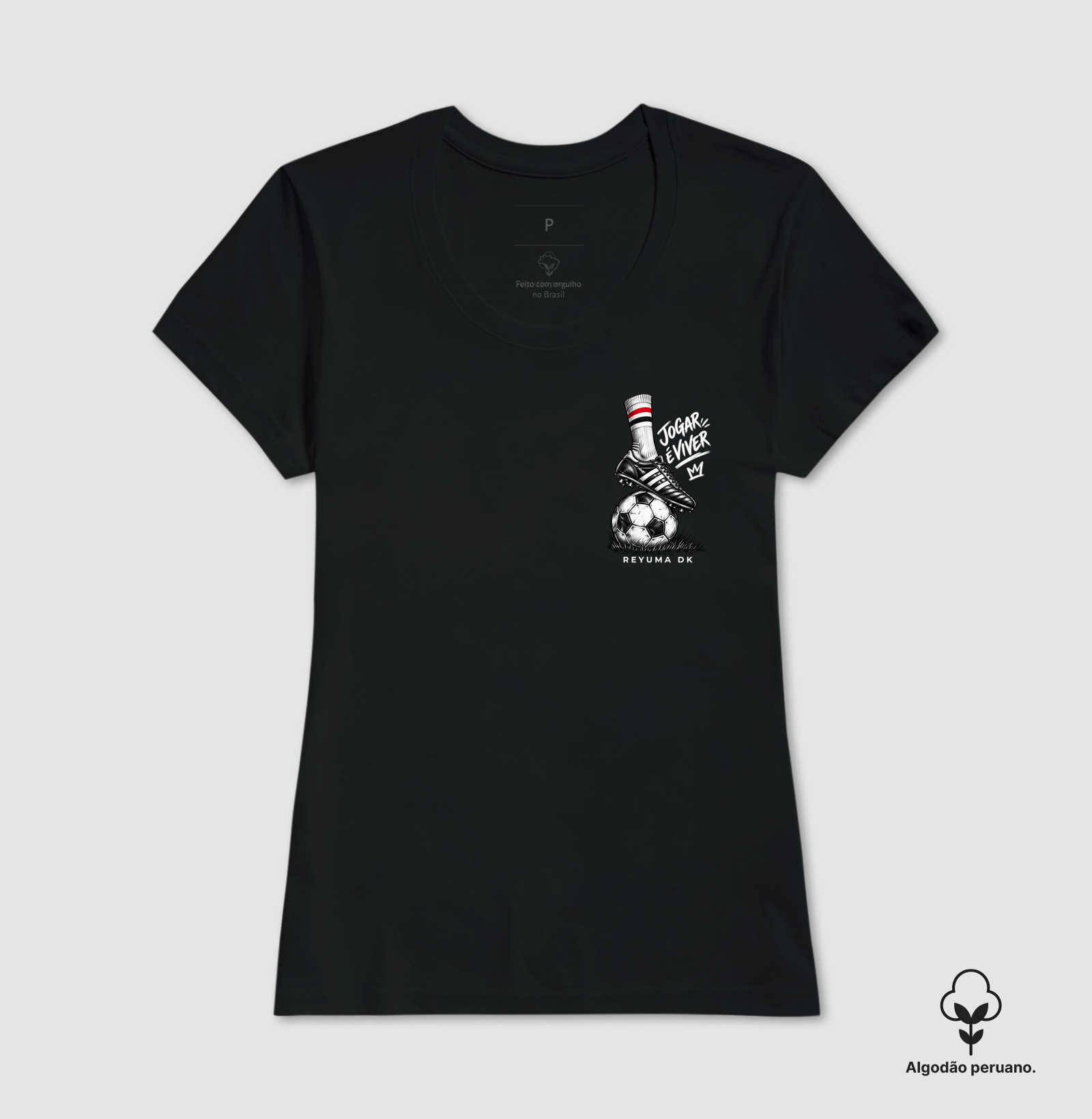 "Camiseta Jogar é Viver"- Futebol - Camiseta Algodão Peruano Masculina, Feminina e Babylook - Imagem 9