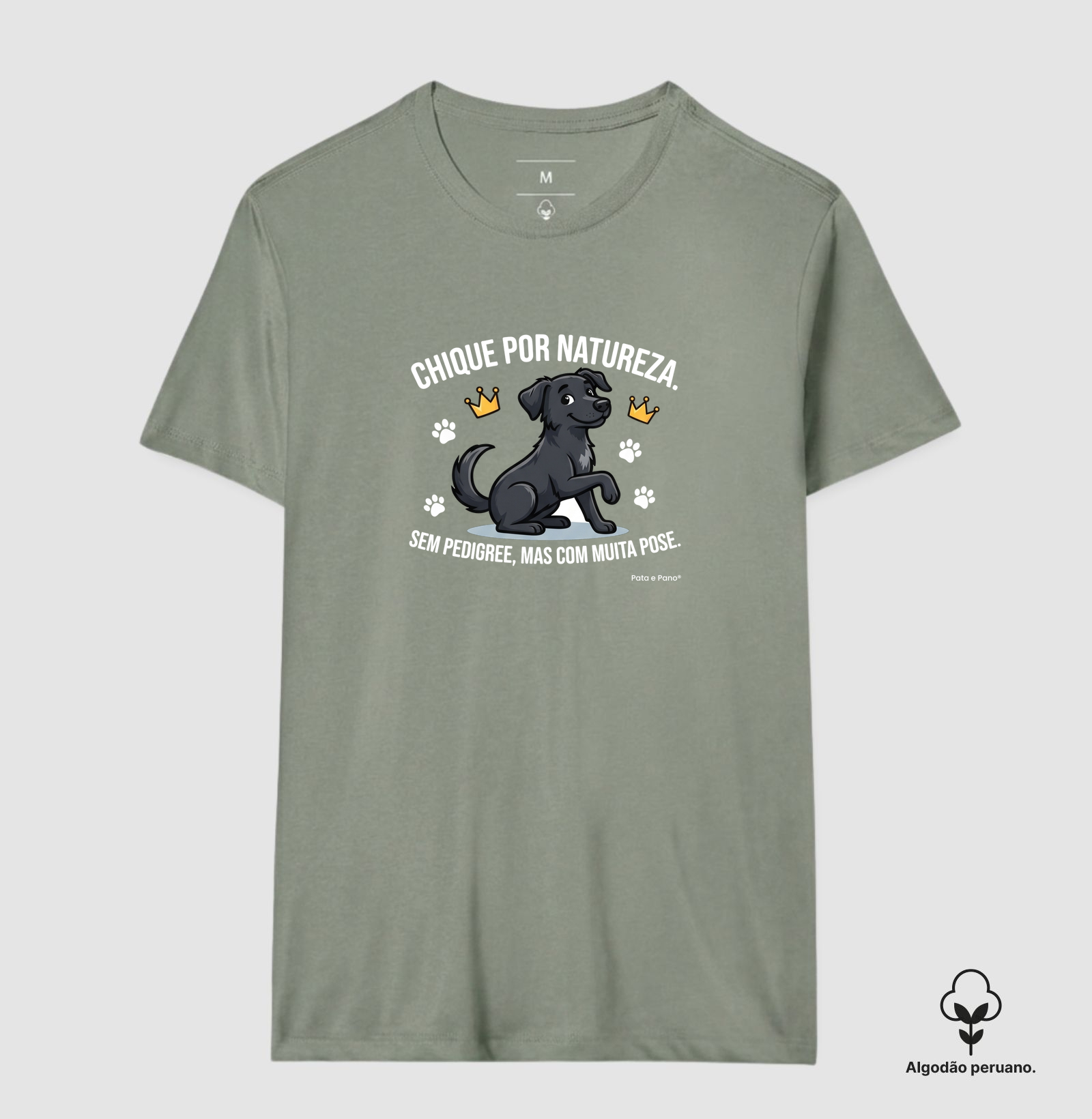 CAMISETA ALGODÃO PERUANO VIRA-LATA PRETO CHIQUE - Imagem 9