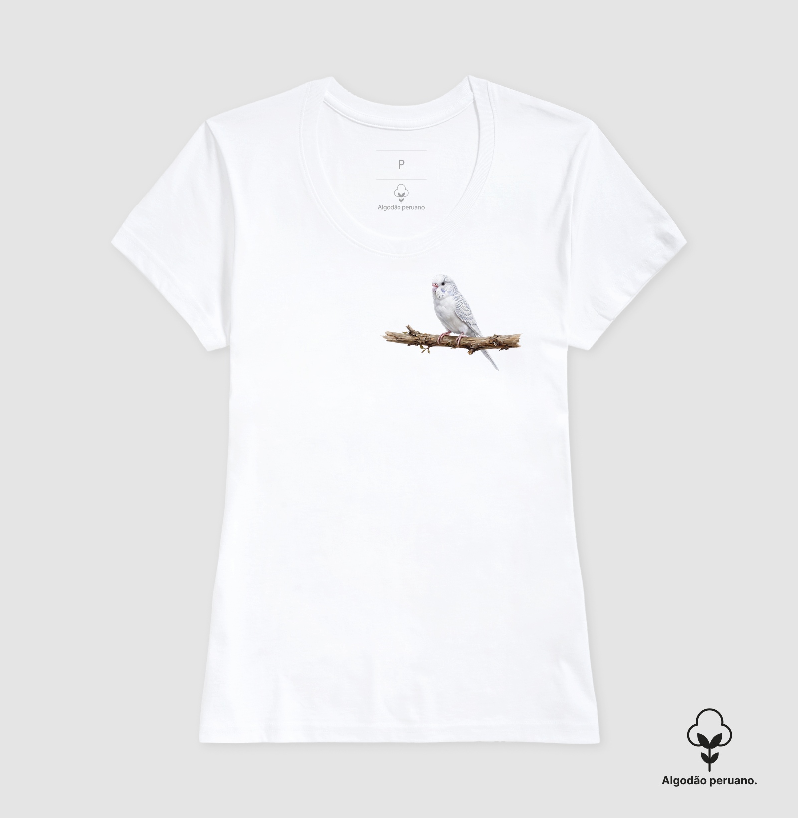 Periquito Branco Minimalista - Imagem 9